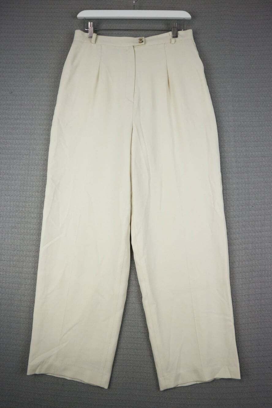Jones New York Vintage Cream High Waisted Trousers Womens Size 10